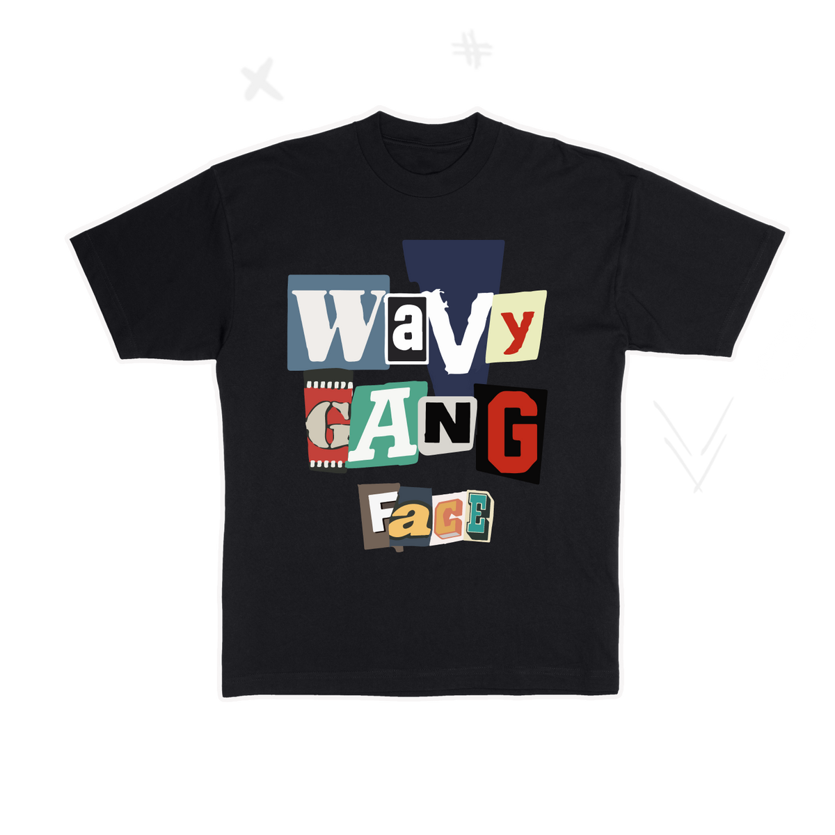 Wavy Gang FACE T-Shirt (Black)